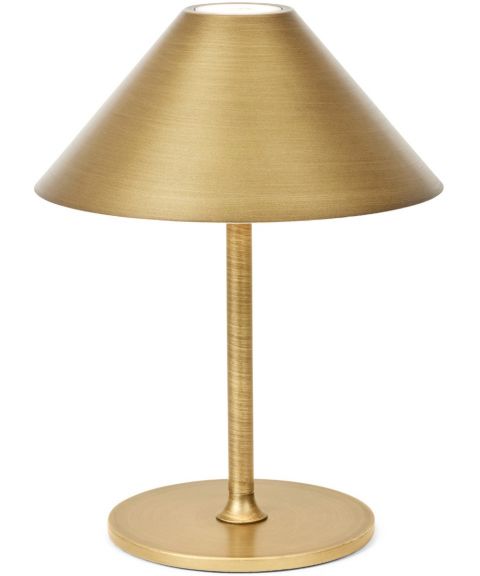 Hygge oppladbar bordlampe, høyde 25 cm, Antikk messing