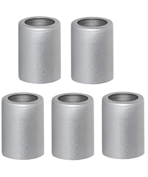 Mansjett metallhylse 3,8 cm for lysestaker 5-pk, Sølv