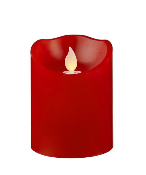 M-Twinkle kubbelys, høyde 10 cm for batteri, med timer, Rød