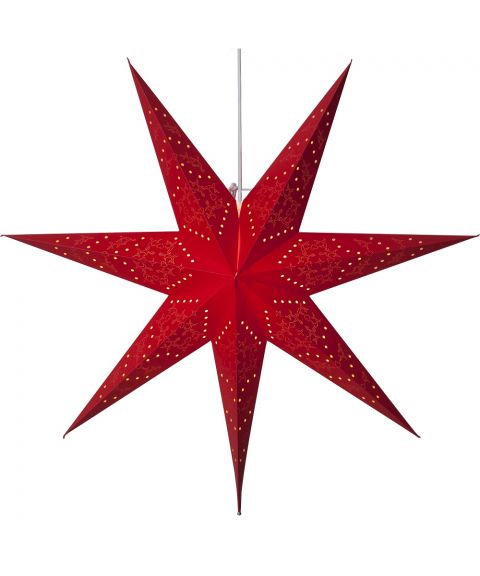 Sensy papirstjerne, diameter 70 cm, Rød med hvit ledning