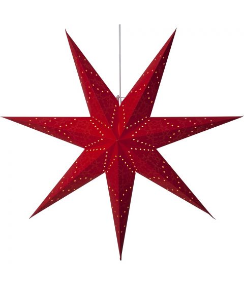 Sensy papirstjerne, diameter 100 cm, Rød med hvit ledning