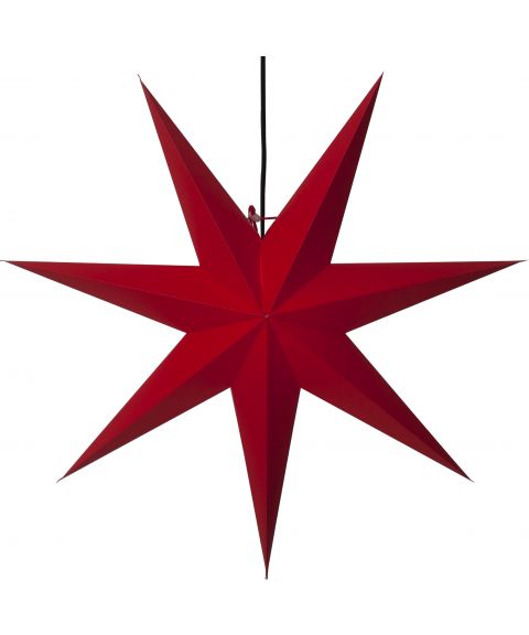 Rozen papirstjerne, diameter 100 cm, Rød med sort ledning