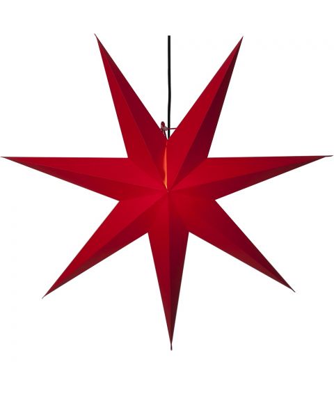 Rozen papirstjerne, diameter 140 cm, Rød med sort ledning