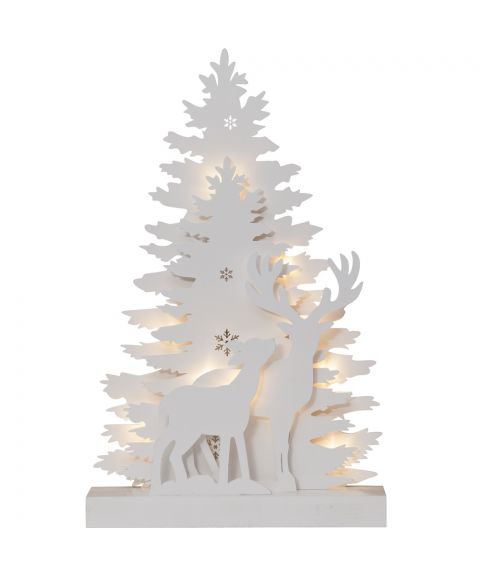 Fauna Lazer Cut borddekorasjon, for batteri, høyde 44 cm, Hvit