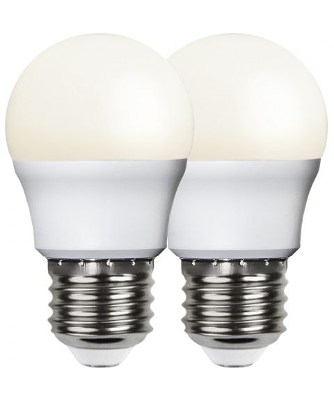 Promo Krone E27 G45 LED 5,5W LED 470lm 3000K Opalhvit 2-pk