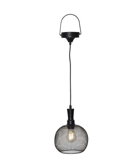 Sunlight hengende solcelle-lampe, diameter 19 cm, Sort