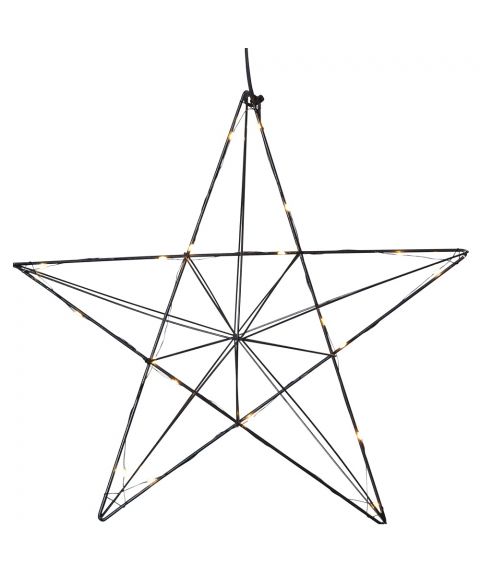 Line metallstjerne med duggdråper LED (x20), Sort