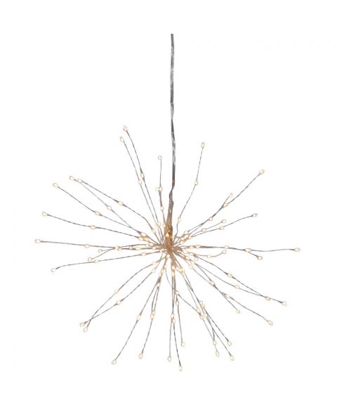 Firework hengende, diameter 26 cm, LED (x120), Sølv, Varmhvitt lys