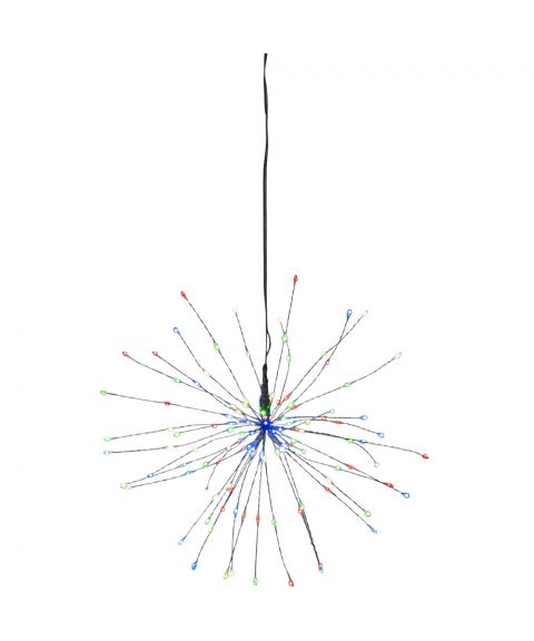 Firework hengende, diameter 26 cm, LED (x120), Sort, Flerfarget lys