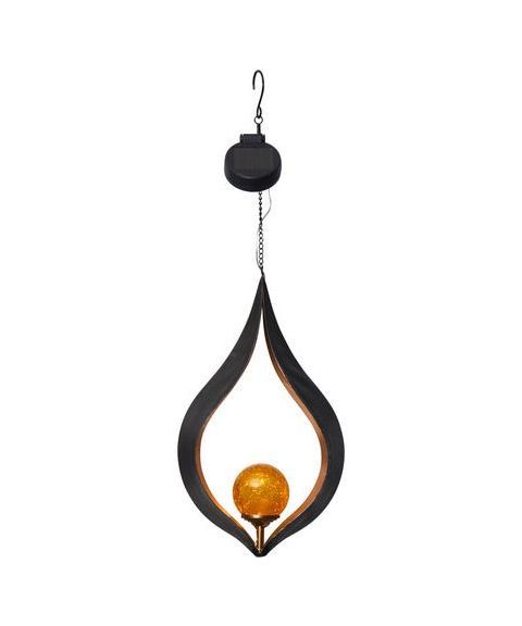 Melilla vindmølle Sort/Rav, Solcelle, LED