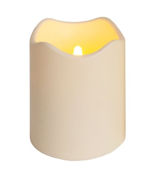 Paul LED kubbelys, høyde 12,5 cm, med timer, Beige plast