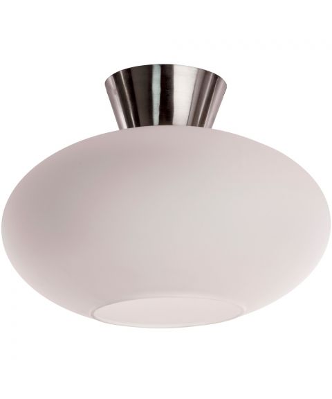 Malta taklampe, diameter 35 cm, Stål / Opalt glass