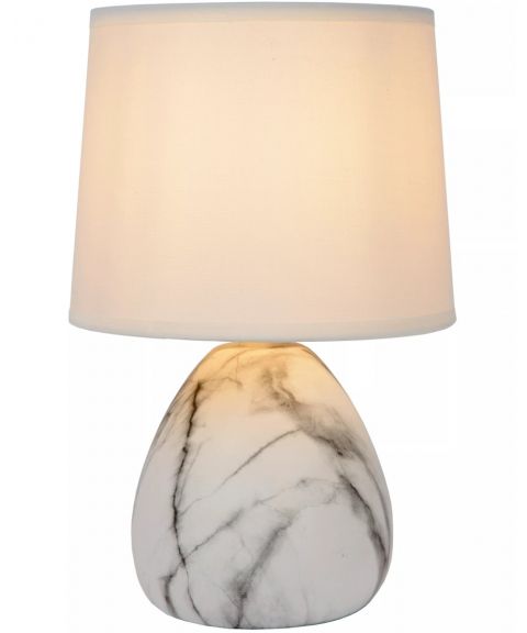 Marmo bordlampe, høyde 25 cm, Hvit