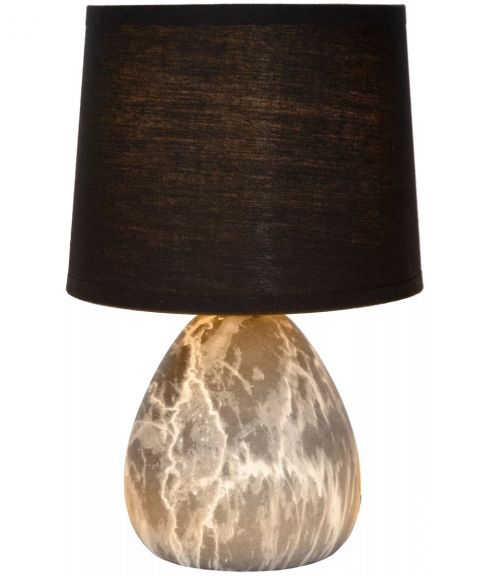 Marmo bordlampe, høyde 25 cm, Sort