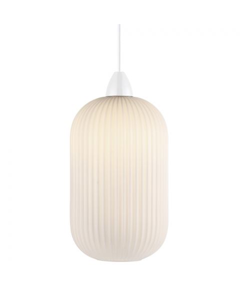Milford takpendel, diameter 20 cm, 3 meter ledning, Opalhvitt glass