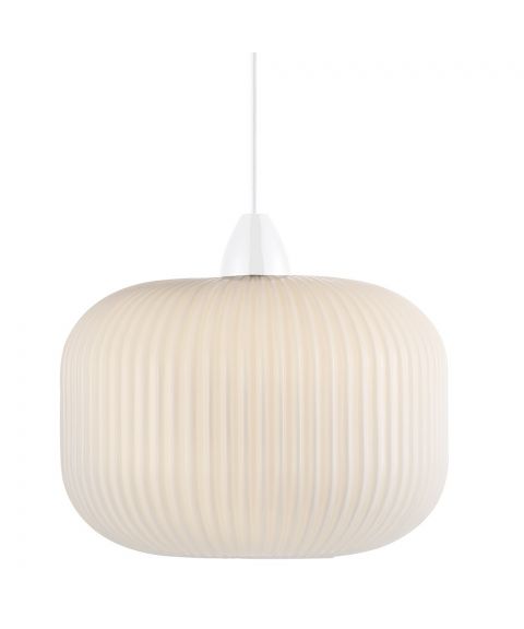 Milford takpendel, diameter 30 cm, 3 meter ledning, Opalhvitt glass