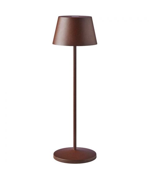 Modi oppladbar bordlampe, 150lm, høyde 36 cm, Rustfarget