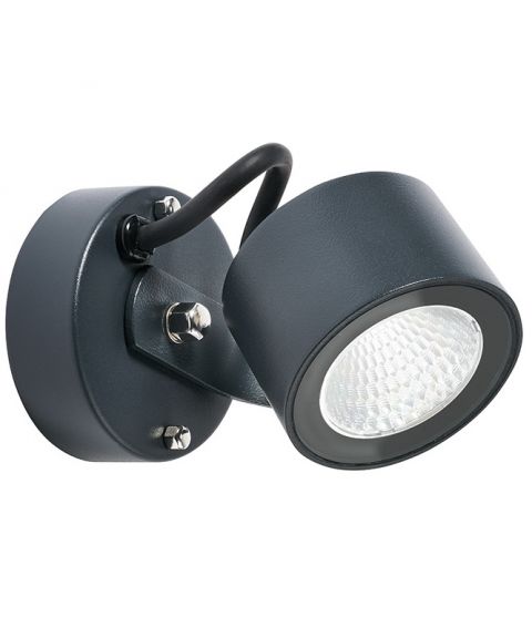 Moss 6161 veggspot IP65, dimbar LED 3000K 389lm, Grafitt (RAL7016)