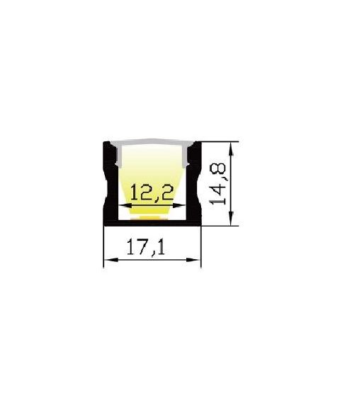 Aluminiumsprofil Multistar, 2 meter, Aluminium / Klar avdekning