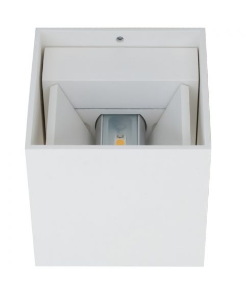 Origo Maxi vegglampe, dimbar 2x6W LED, regulerbar lysspredning, Firkantet front, Hvit