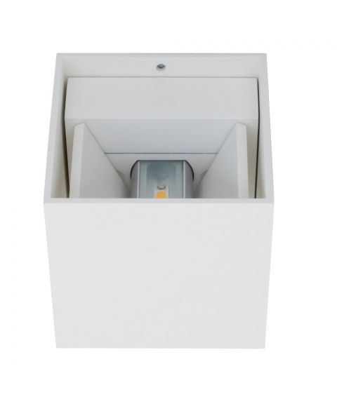 Origo Mini vegglampe, 2x1 LED, regulerbar lysspredning, Firkantet front, Hvit