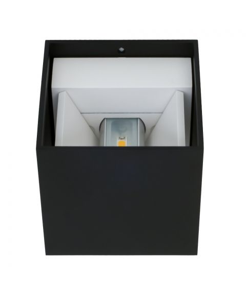 Origo Mini vegglampe, 2x1 LED, regulerbar lysspredning, Firkantet front, Sort
