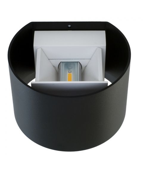 Origo Mini vegglampe, 2x1 LED, regulerbar lysspredning, Oval front, Sort
