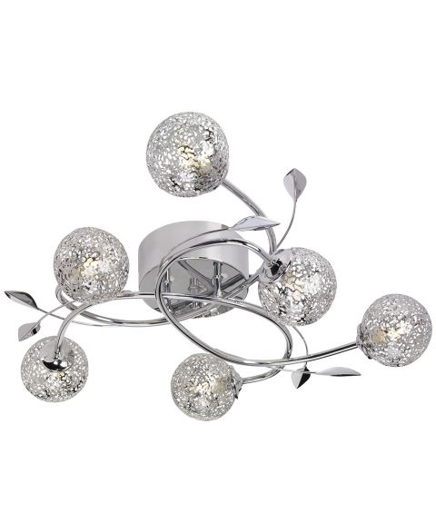 Etsy 6 taklampe, diameter 65 cm, Krom