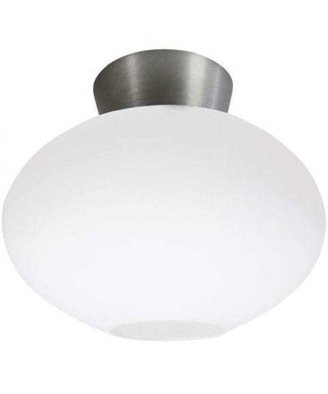 Bullo P2236 taklampe, diameter 27 cm, Opalt glass, Oksidert grå