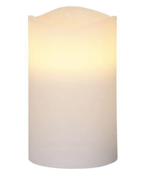 May vokslys 12,5 cm, pakke med 4 stk, for batteri, med timer, Hvit