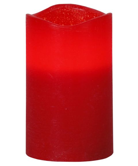 May vokslys 12,5 cm, pakke med 4 stk, for batteri, med timer, Rød