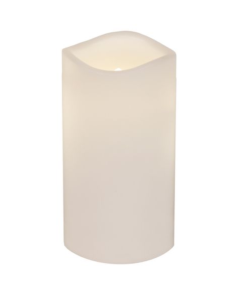 Plastlys 15 cm for batteri, med timer, Hvit