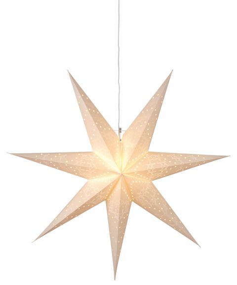 Sensy papirstjerne, diameter 100 cm, med oppheng, Hvit