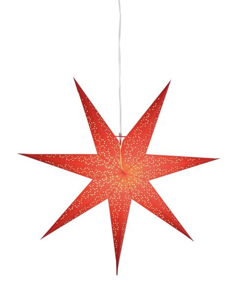 Dot papirstjerne, diameter 70 cm, med oppheng, Rød