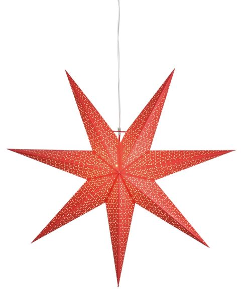 Dot papirstjerne, diameter 100 cm, med oppheng, Rød