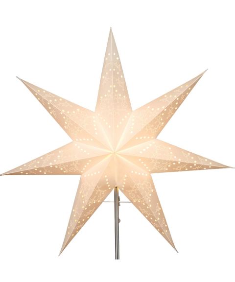 Sensy papirstjerne, diameter 54 cm, uten oppheng, Hvit