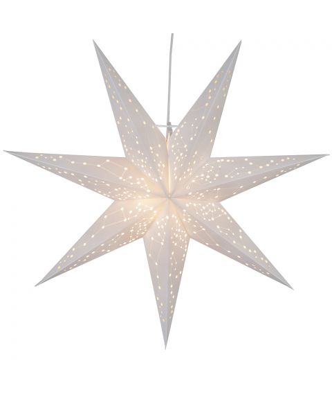 Galaxy papirstjerne, diameter 60 cm, med oppheng, Hvit