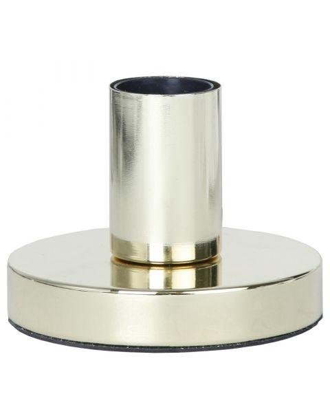 Glans lampefot i metall, høyde 8,5 cm, Messingfarget