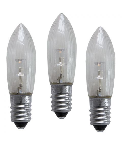 Reservepære LED pære E10 23-55V 0.2W Klar, 3-pk
