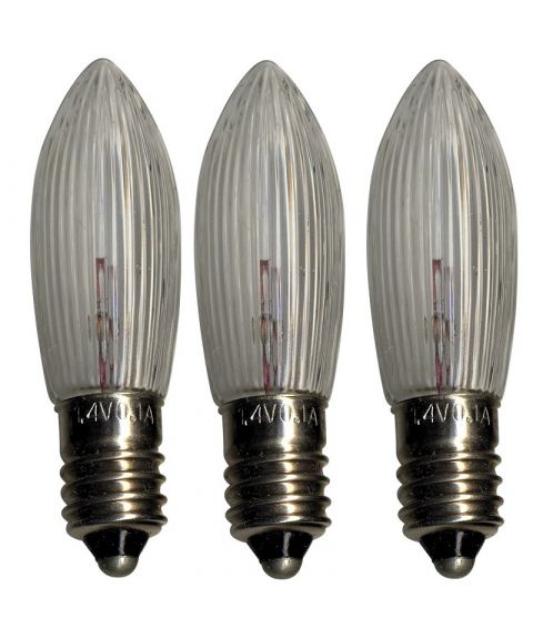 Reservepære glødelampe 1,4V 0,1A E10, 3-pk