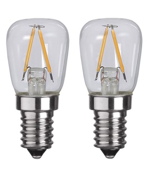 Illumination E14 ST26 LED 1,3W 110lm 2700K Klar, 2-pk