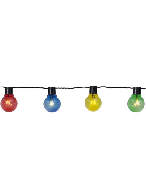 Partaj LED Lyslenke, Flerfargede kuler(x16), 450 cm, diameter 6 cm, Sort kabel