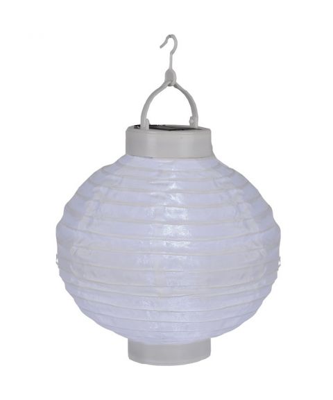 Risball LED-lanterne, diameter 20 cm, Solcelle, LED, Hvit