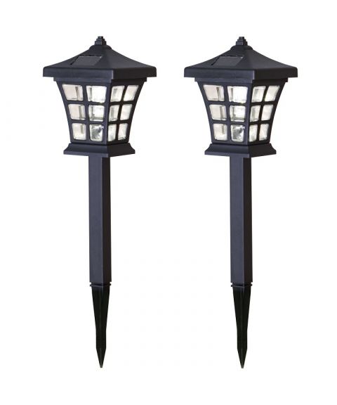 Nippon Garden stick, høyde 33 cm, Sort, Solcelle, LED, 2-pk