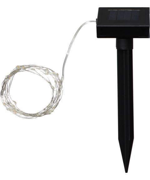Slynge med duggdråper, LED (x50), lengde 500 cm, Solcelle, LED