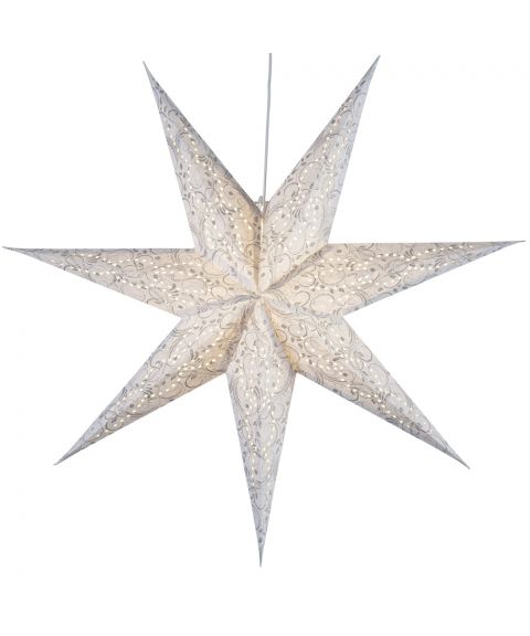 Dazzling papirstjerne, diameter 78 cm, uten oppheng, Hvit/Sølv (begrenset antall)