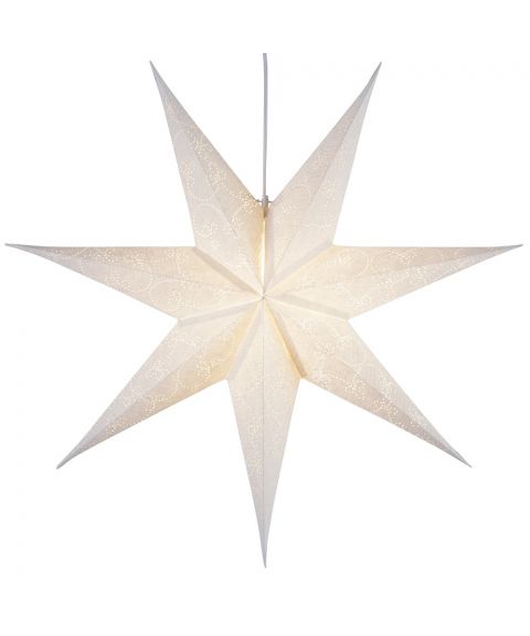 Decorus papirstjerne, diameter 63 cm, uten oppheng, Hvit