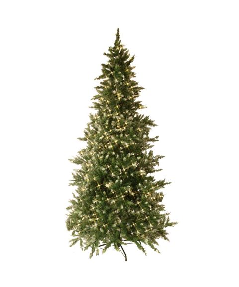 Juletre 225 cm, Vancouver, med LED (x550), Grønn med snø