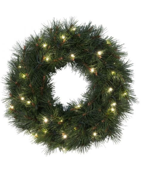 Krans diameter 50 cm, Russian Pine, LED (x30), Grønn (begrenset antall)