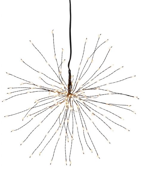 Firework hengende, diameter 26 cm, LED (x120), Sort, Varmhvitt lys